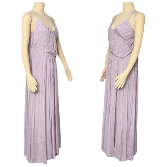 Trina Turk Women's Asymmetrical Pleated Cherry Grove Purple Maxi Dress Medium - Picture 10 of 14